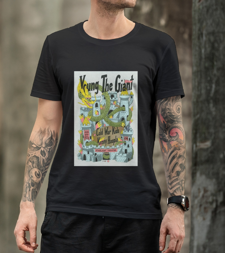 Young The Giant Aug 2 2026 Starlight Theatre Kansas City MO Cold War Kids KennyHoopla Dragon Castle T-Shirt