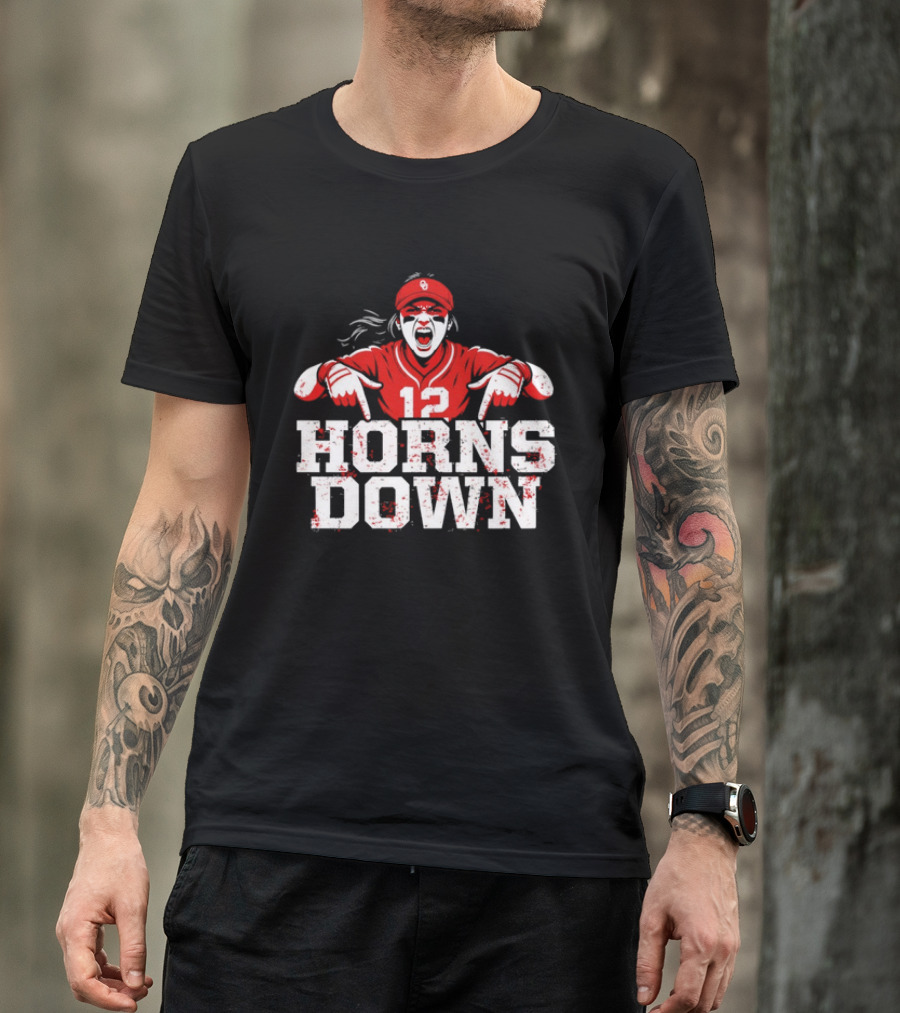 Oklahoma Sooners 12 Horns Down Girl Fan T-Shirt