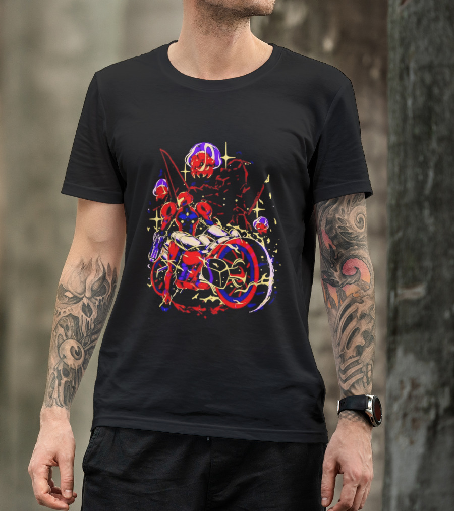 Under New Stars Samus Aran Vi O La Motorcycle Metroid Prime 4 Beyond T-Shirt