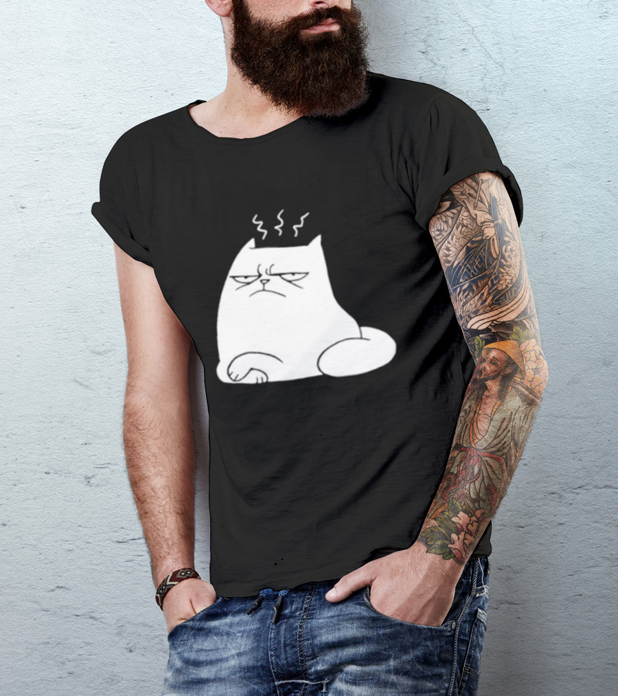 Judgement Cat Grumpy Steaming Expression T-Shirt