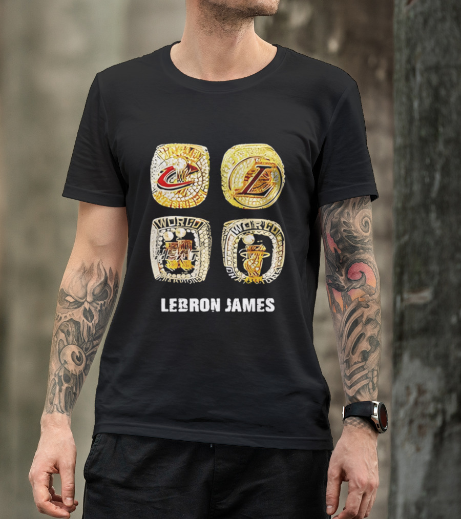 Lebron James World Rings Cleveland Los Angeles 2026 T-Shirt