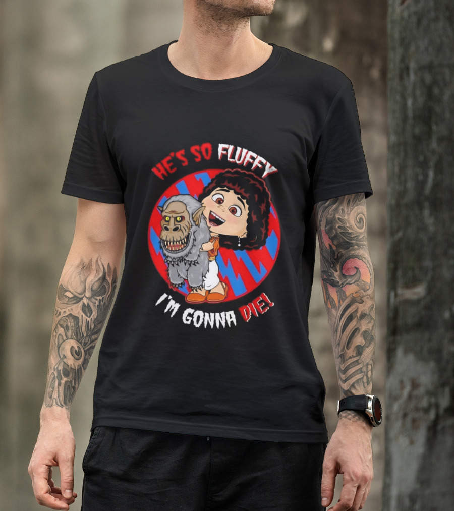 He's So Fluffy I'm Gonna Die Monster Hug Red Blue Circle T-Shirt