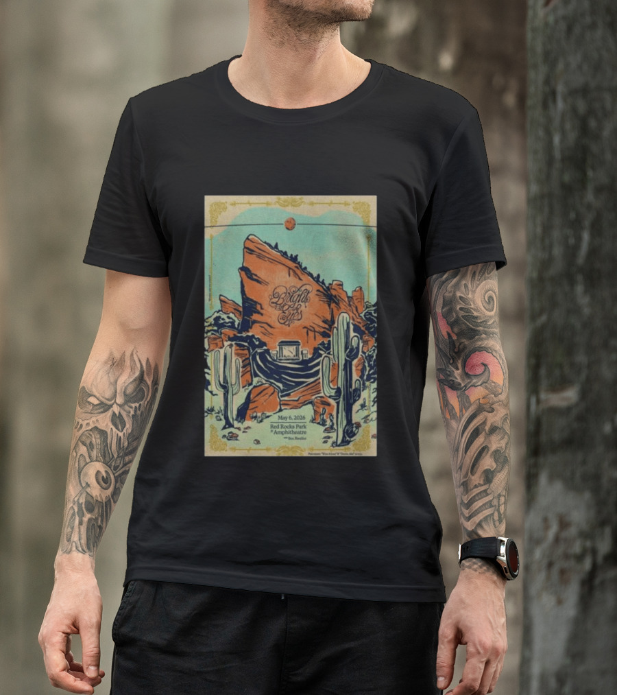May 6 2026 Bright Eyes Red Rocks Park Amphitheatre Desert Scene T-Shirt
