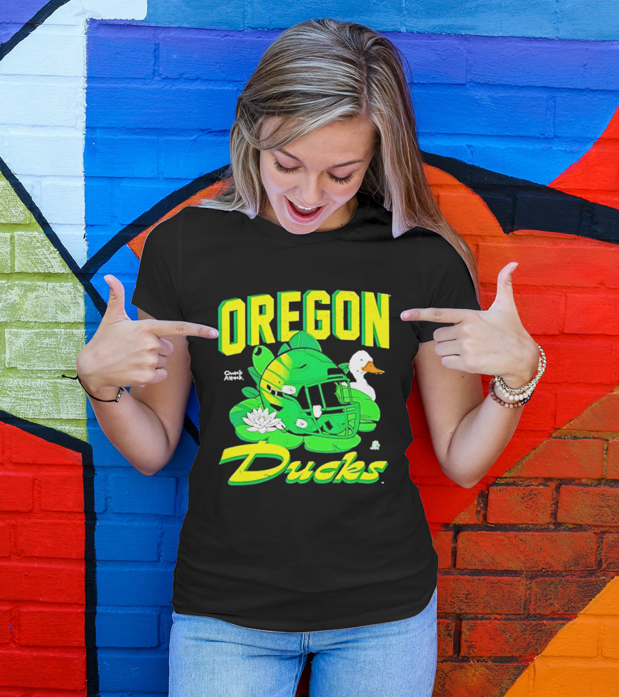 Oregon Ducks Football Helmet And Duck T-Shirt