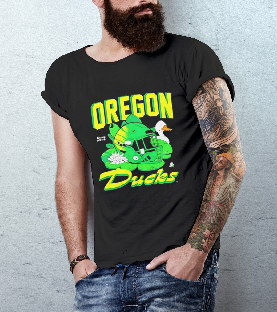 Oregon Ducks Football Helmet And Duck T-Shirt