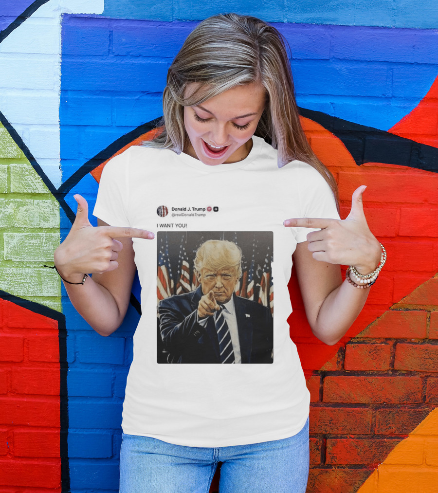 Trump I WANT YOU American Flags T-Shirt