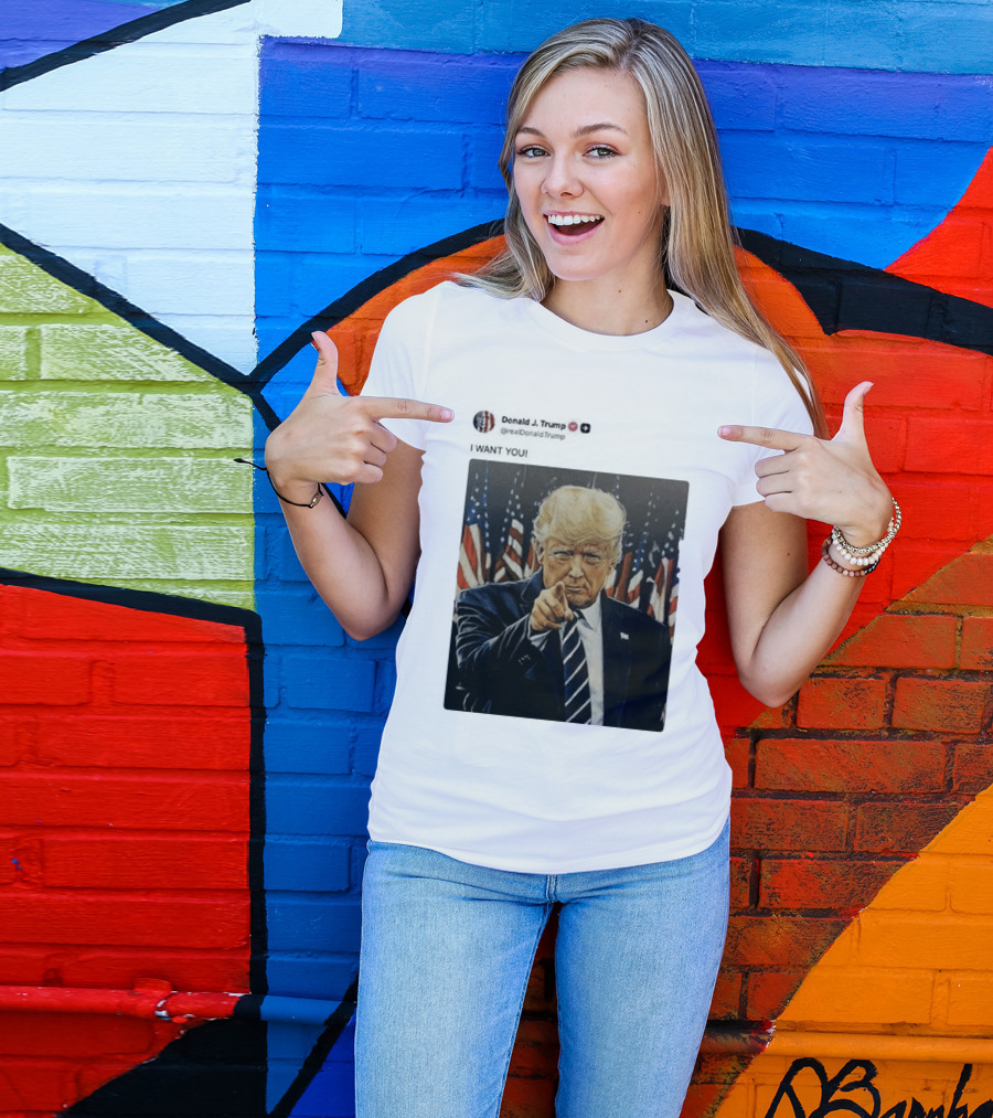 Trump I WANT YOU American Flags T-Shirt