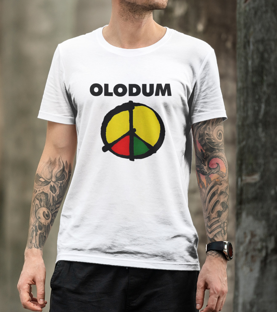 Michael Olodum Peace Symbol Red Yellow Green T-Shirt