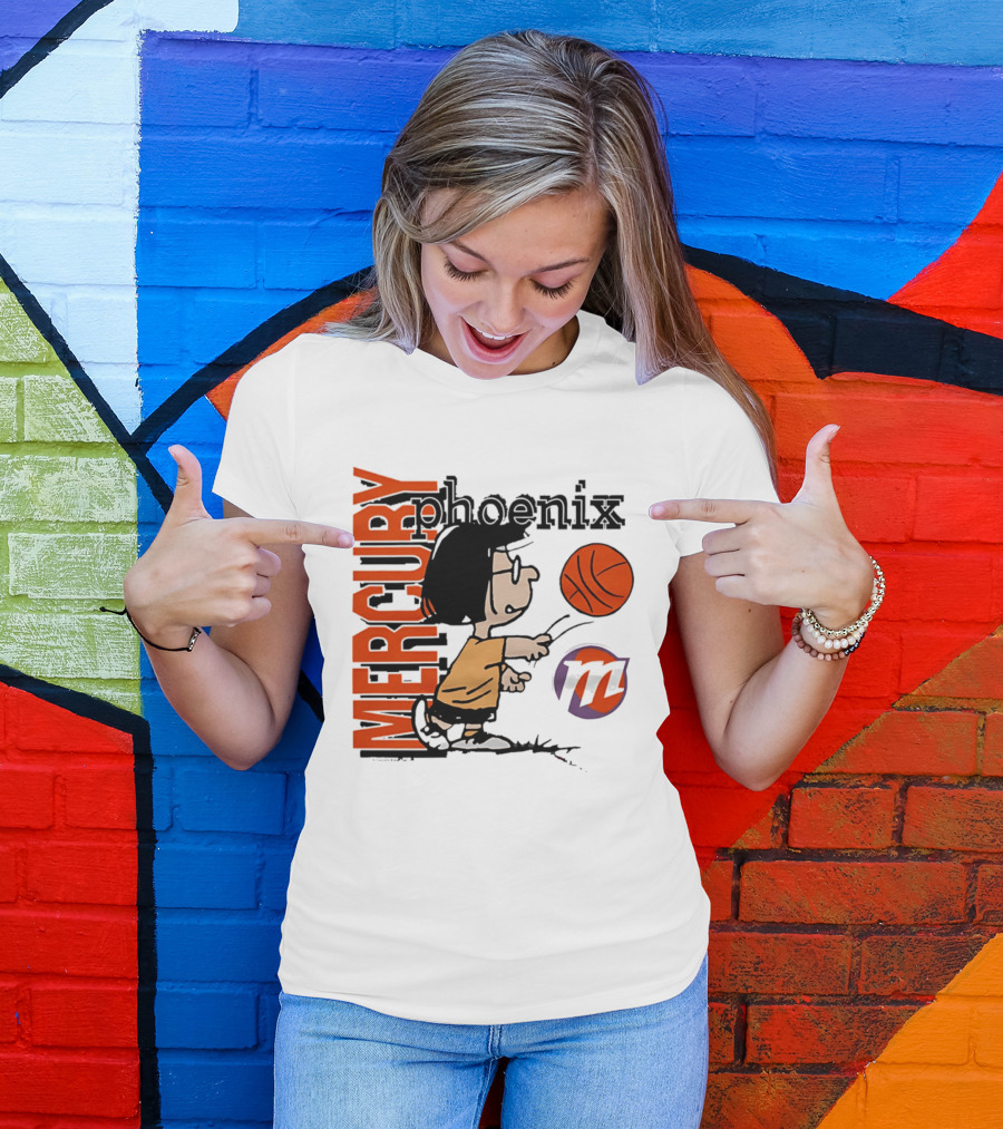 Phoenix Mercury WNBA Peanuts Marcie Basketball Collaboration T-Shirt