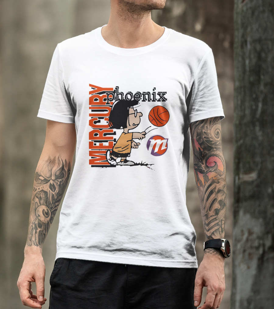 Phoenix Mercury WNBA Peanuts Marcie Basketball Collaboration T-Shirt