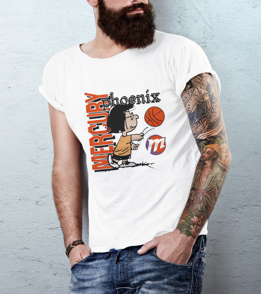 Phoenix Mercury WNBA Peanuts Marcie Basketball Collaboration T-Shirt