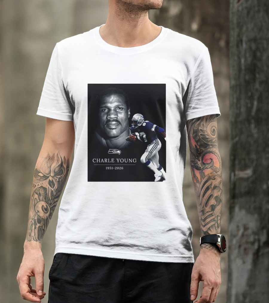 Seattle Seahawks Charle Young 1951 2026 Remembrance T-Shirt