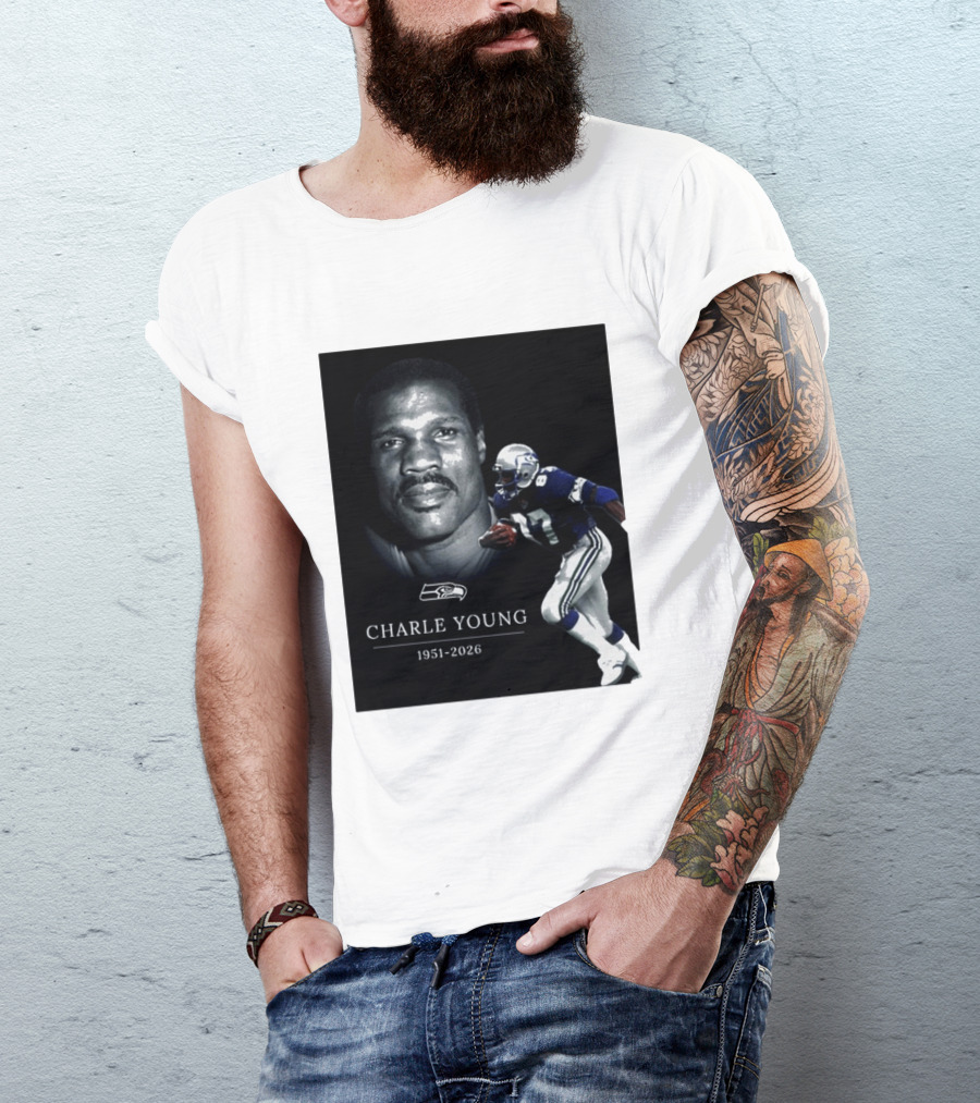 Seattle Seahawks Charle Young 1951 2026 Remembrance T-Shirt