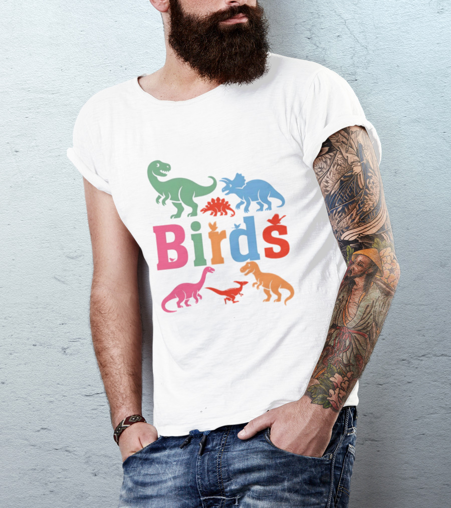 Birds Dinosaurs Colorful Dinosaur T-Shirt