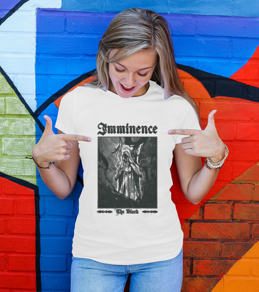 Imminence The Black Oracle Cloaked Figure With Lightning And Trees T-Shirt