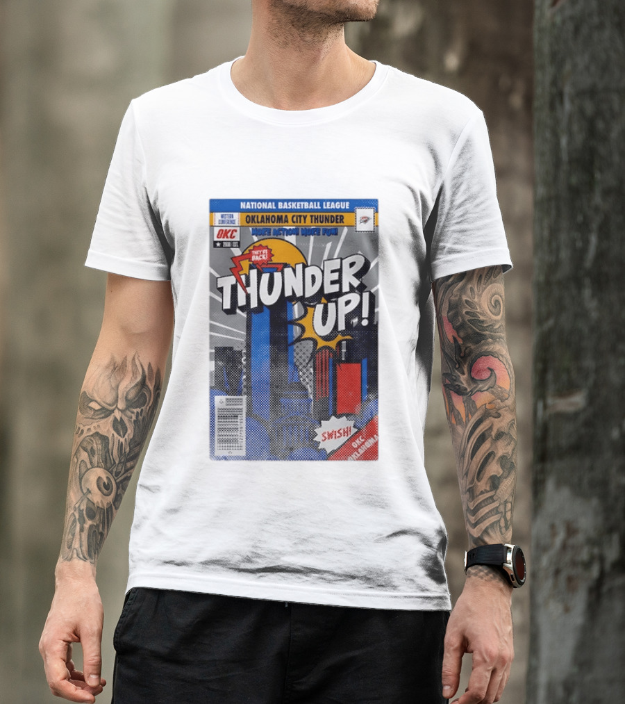 National Basketball League Oklahoma City Thunder Up Comic Action More Fun Swish T-Shirt