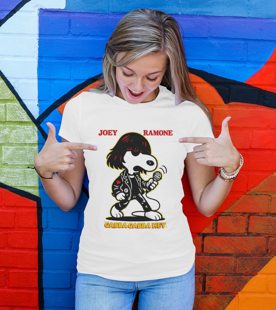 Snoopy Joey Ramone Gabba Gabba Hey Peanuts Crossover Iconic Collaboration T-Shirt