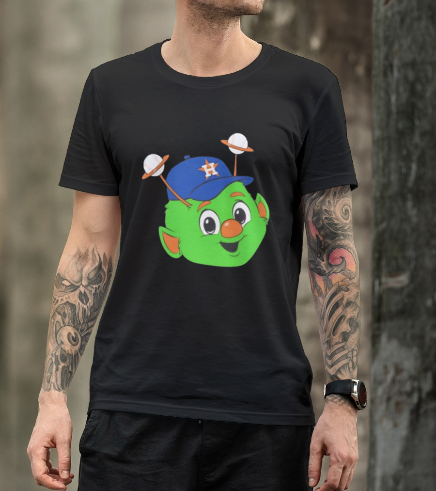 Houston Astros Orbit Character Face With Baseball Antennae T-Shirt