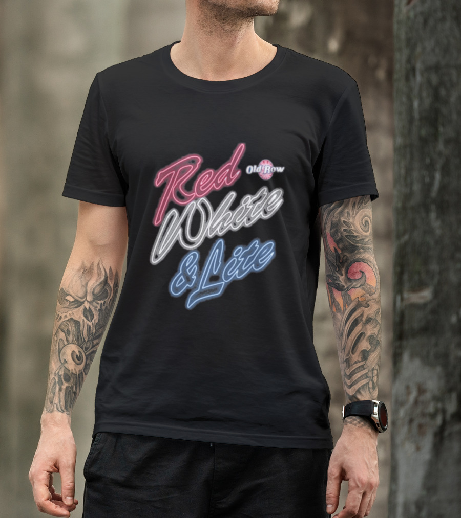 Red White & Lite Old Row Neon T-Shirt