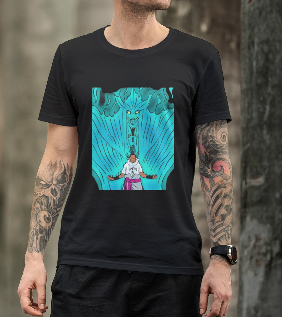 Victor Wembanyama Sasuke Susanoo Spurs Basketball Anime T-Shirt