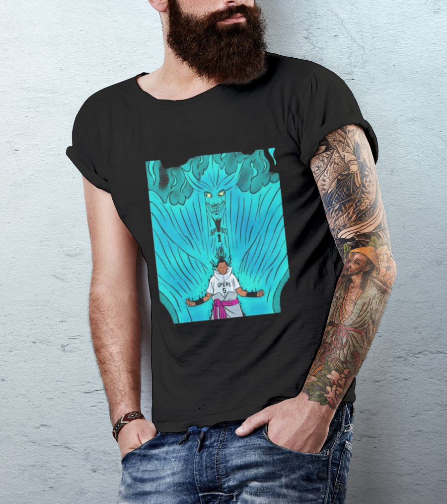 Victor Wembanyama Sasuke Susanoo Spurs Basketball Anime T-Shirt