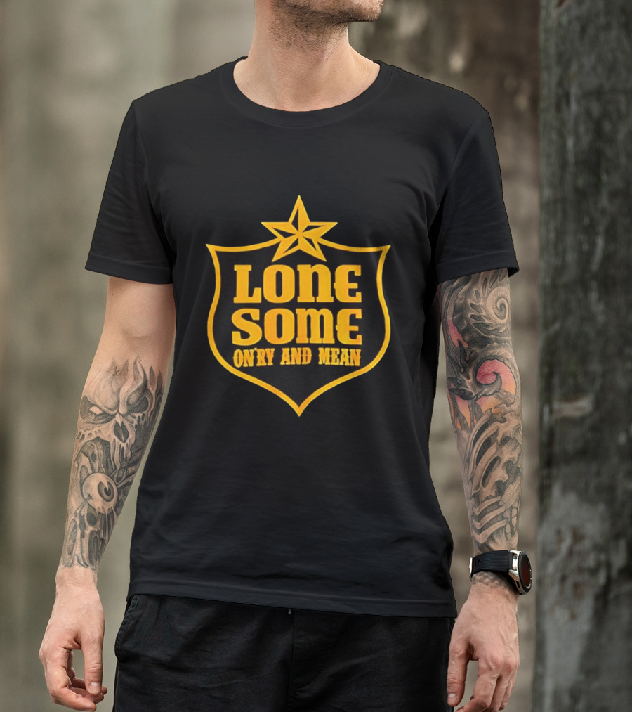 Lonesome On'ry And Mean Lone Star Shield T-Shirt