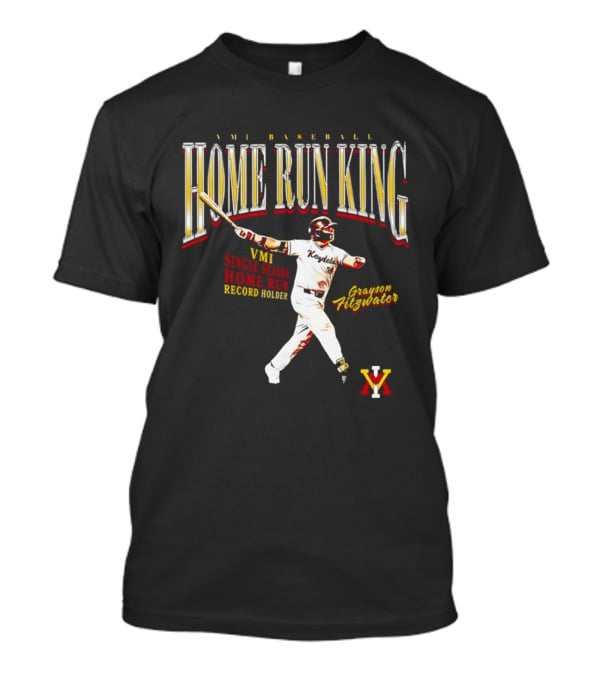 VMI Baseball Home Run King Grayson Fitzwater Single Season Record Holder T-Shirt