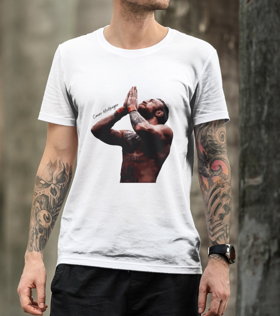 Conor McGregor Returning Pray Pose Tattooed MMA Fighter T-Shirt