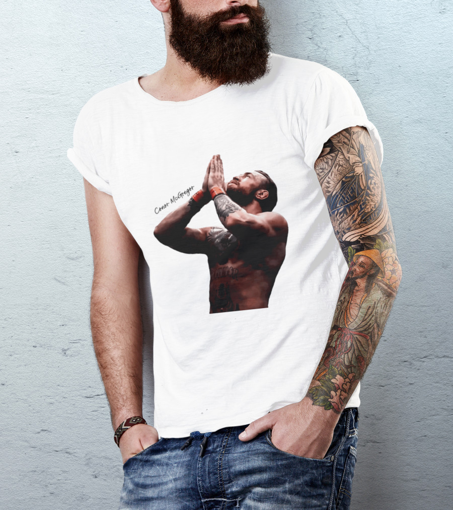 Conor McGregor Returning Pray Pose Tattooed MMA Fighter T-Shirt