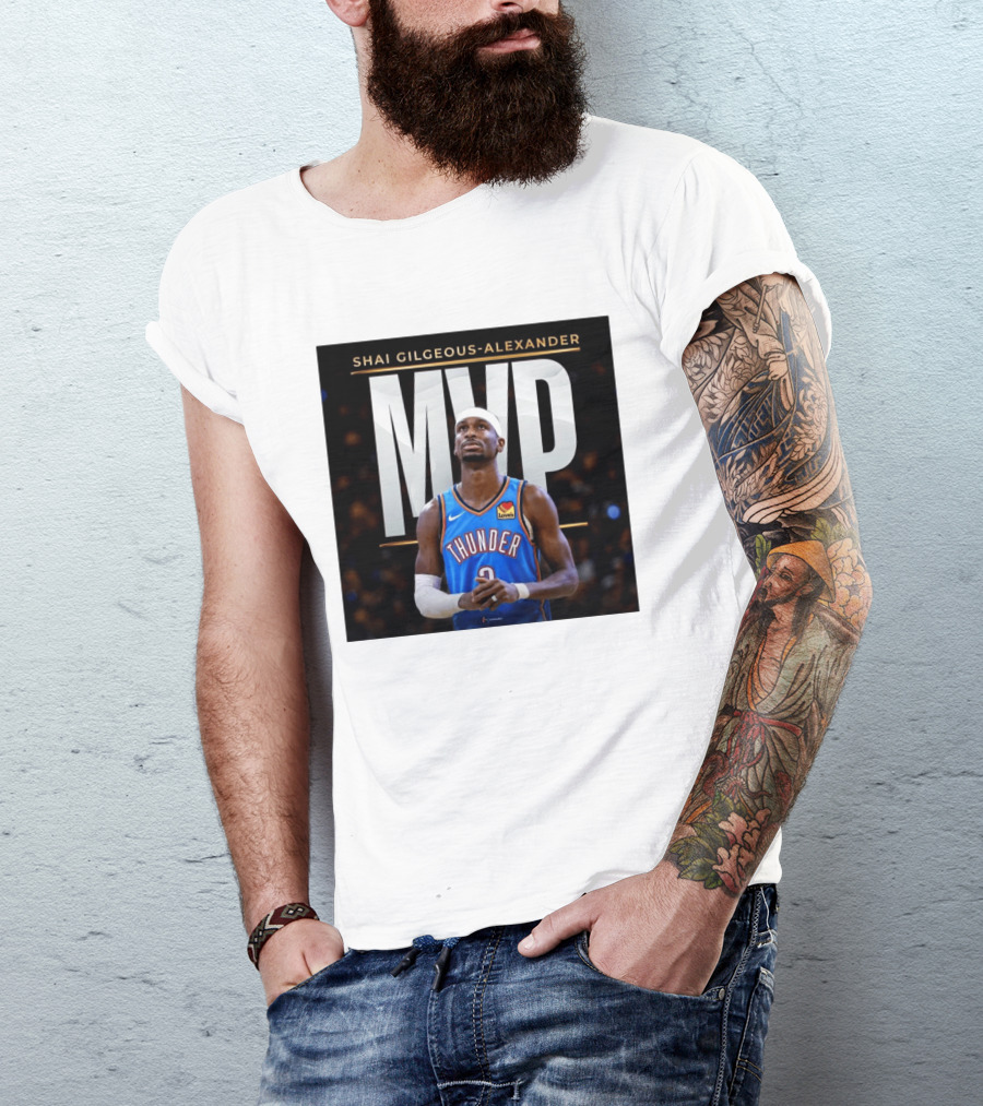 Shai Gilgeous Alexander Thunder MVP Celebration T-Shirt