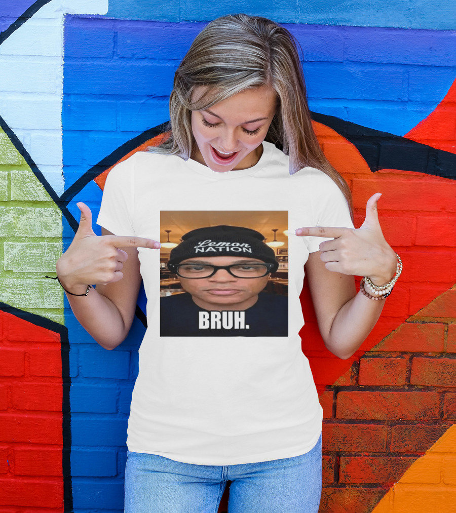 Lemon Nation Beanie Glasses Meme Bruh T-Shirt
