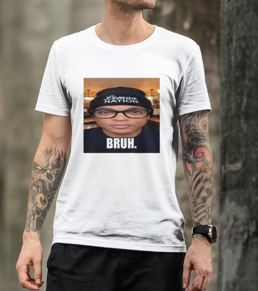 Lemon Nation Beanie Glasses Meme Bruh T-Shirt
