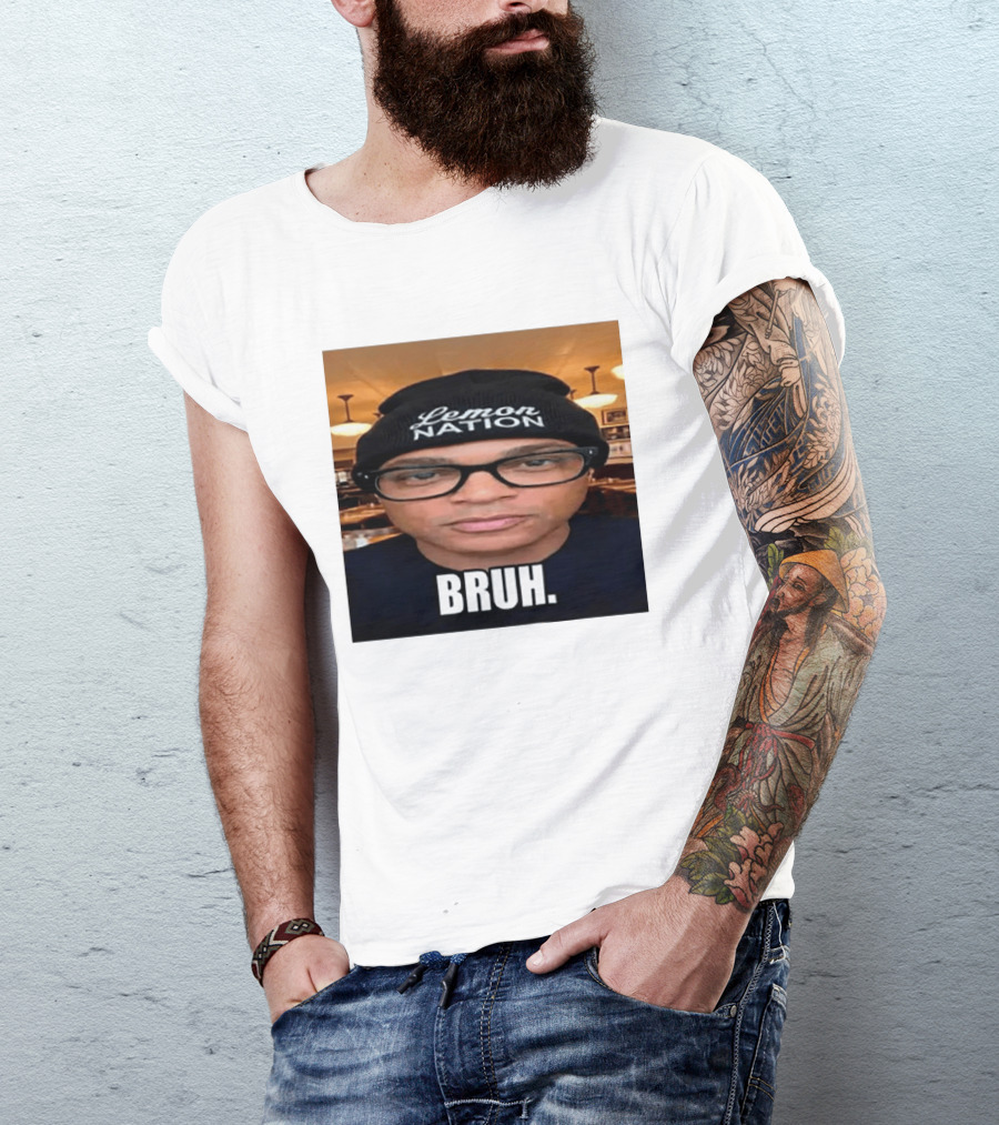 Lemon Nation Beanie Glasses Meme Bruh T-Shirt