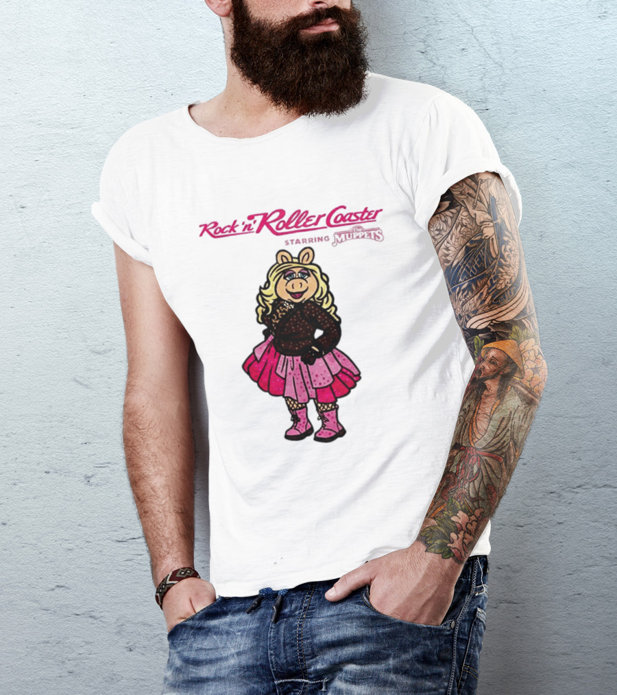 Miss Piggy Rockin' Roller Rhinestone Disney Muppets Couture Fashion T-Shirt