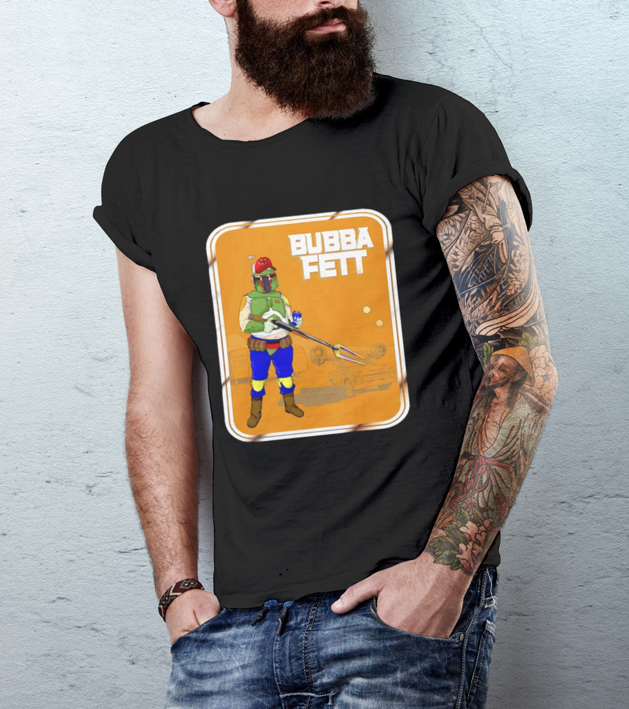 Bubba Fett Cartoon Camper And Spaceship T-Shirt