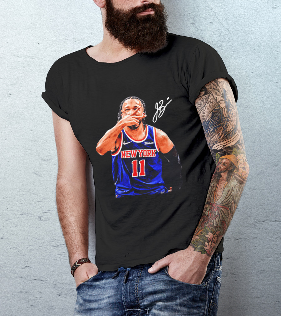 Jalen Brunson New York Knicks Jersey Number 11 Signature Series T-Shirt