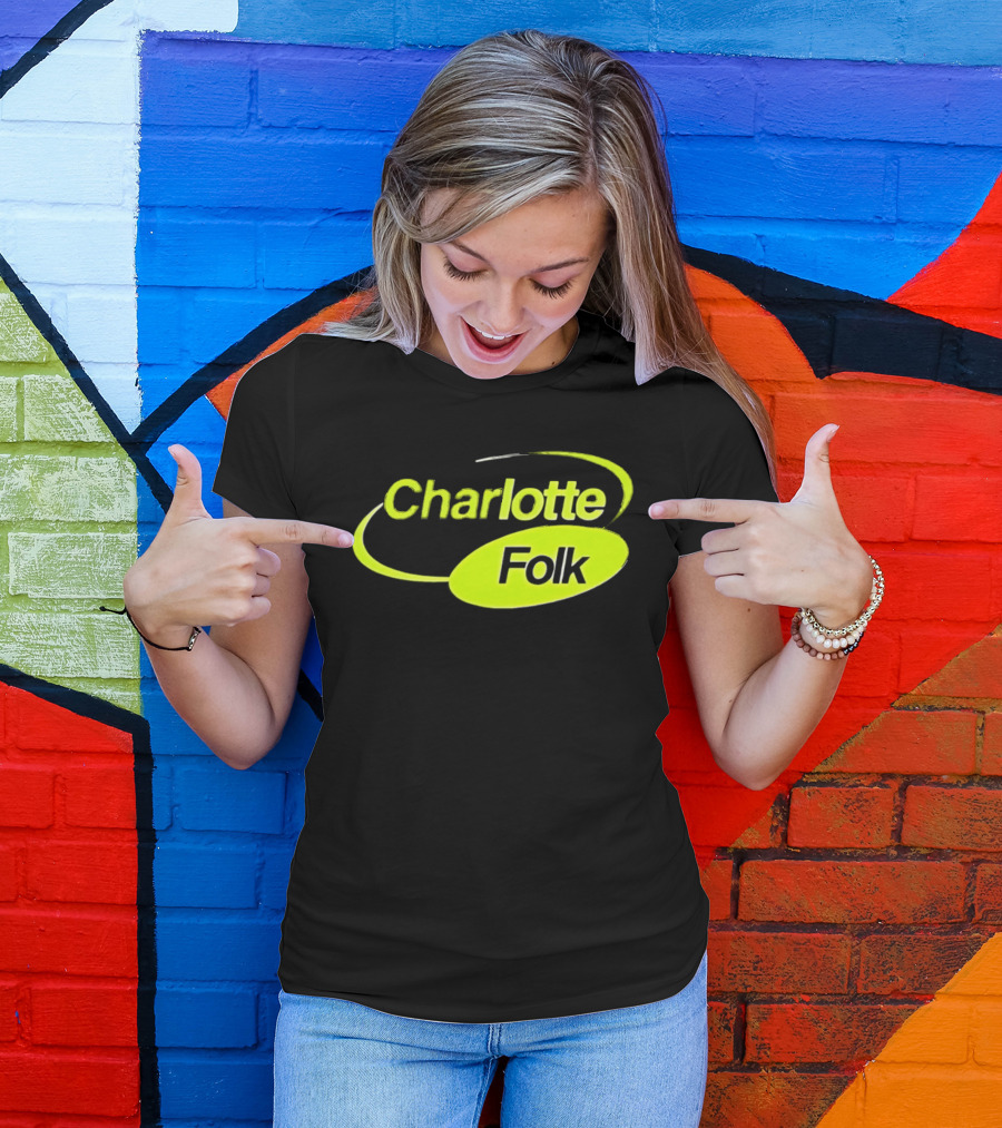 Charlotte Folk Neon Green Swirl T-Shirt