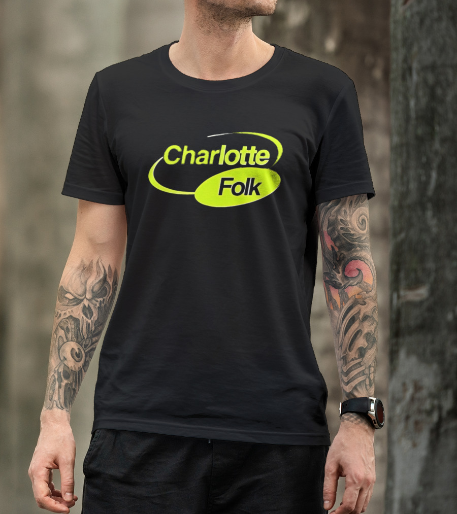Charlotte Folk Neon Green Swirl T-Shirt
