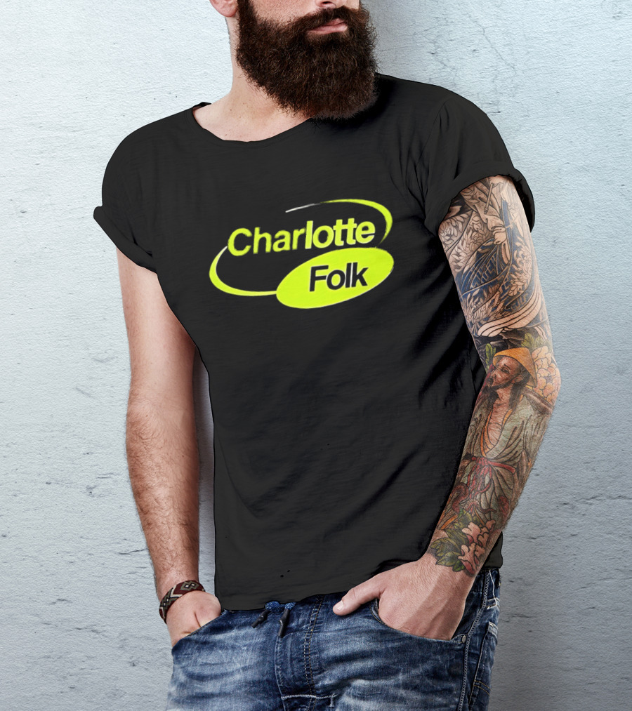 Charlotte Folk Neon Green Swirl T-Shirt