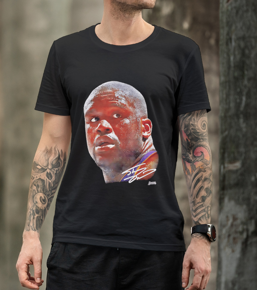 Los Angeles Lakers Shaquille O'Neal Signature Big Face Legends T-Shirt
