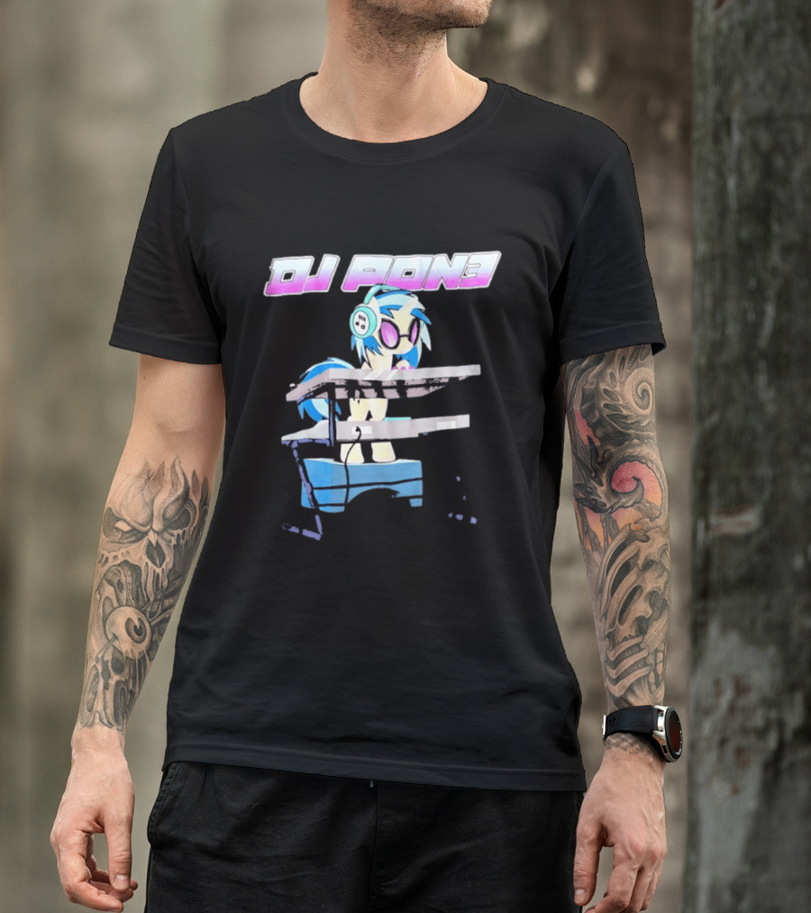 DJ Pon3 My Little Pony Character With Headphones And Turntable T-Shirt
