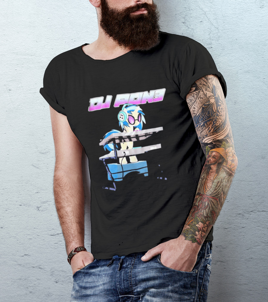 DJ Pon3 My Little Pony Character With Headphones And Turntable T-Shirt