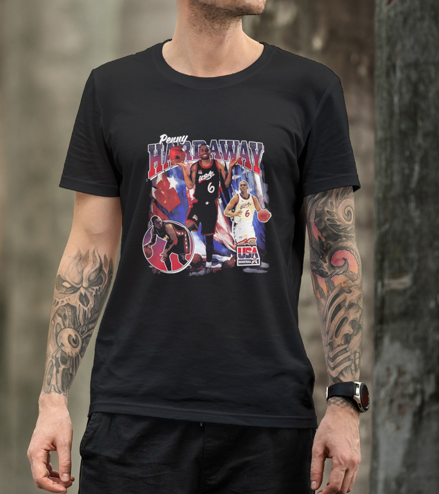 Penny Hardaway USA Basketball Legend Stars And Stripes USA Basketball T-Shirt