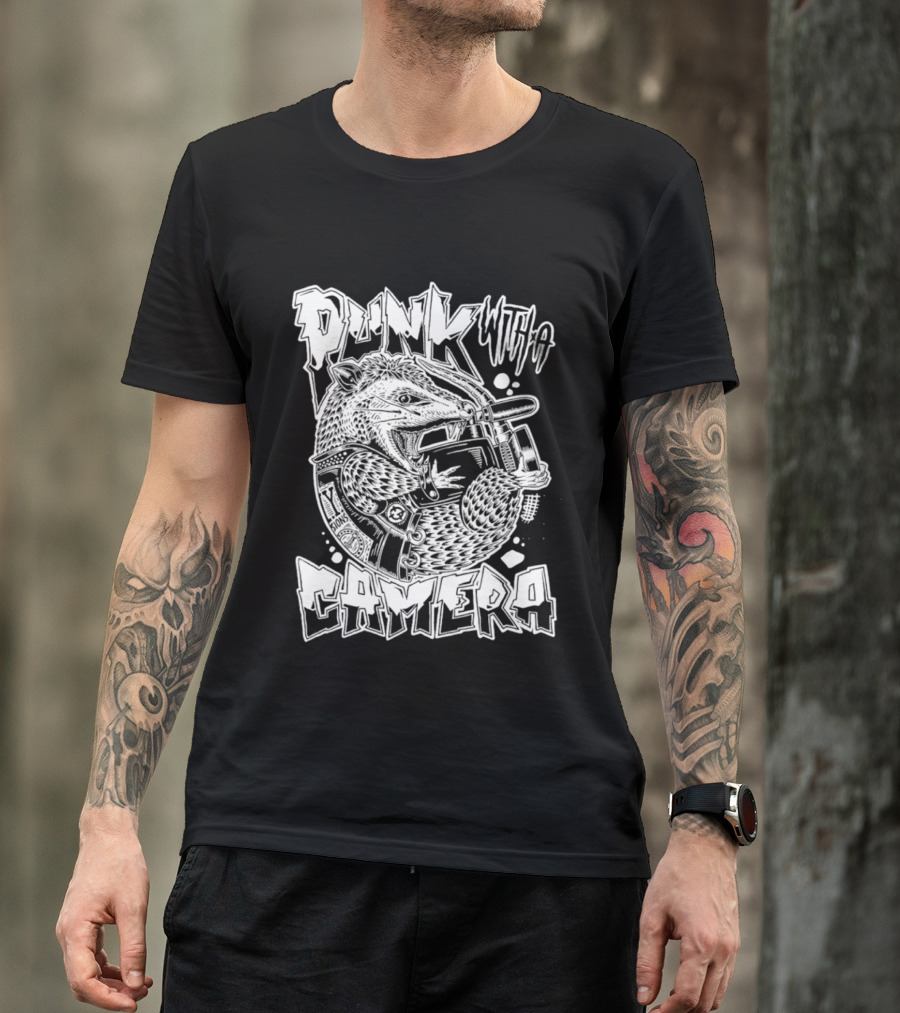 Punk With A Camera Punk Rock Possum T-Shirt