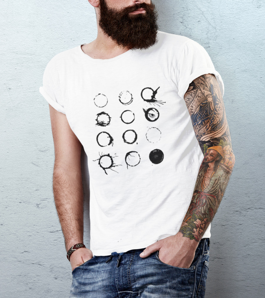 Periphery A Pale White Dot Coffee Ring Pattern Circles T-Shirt