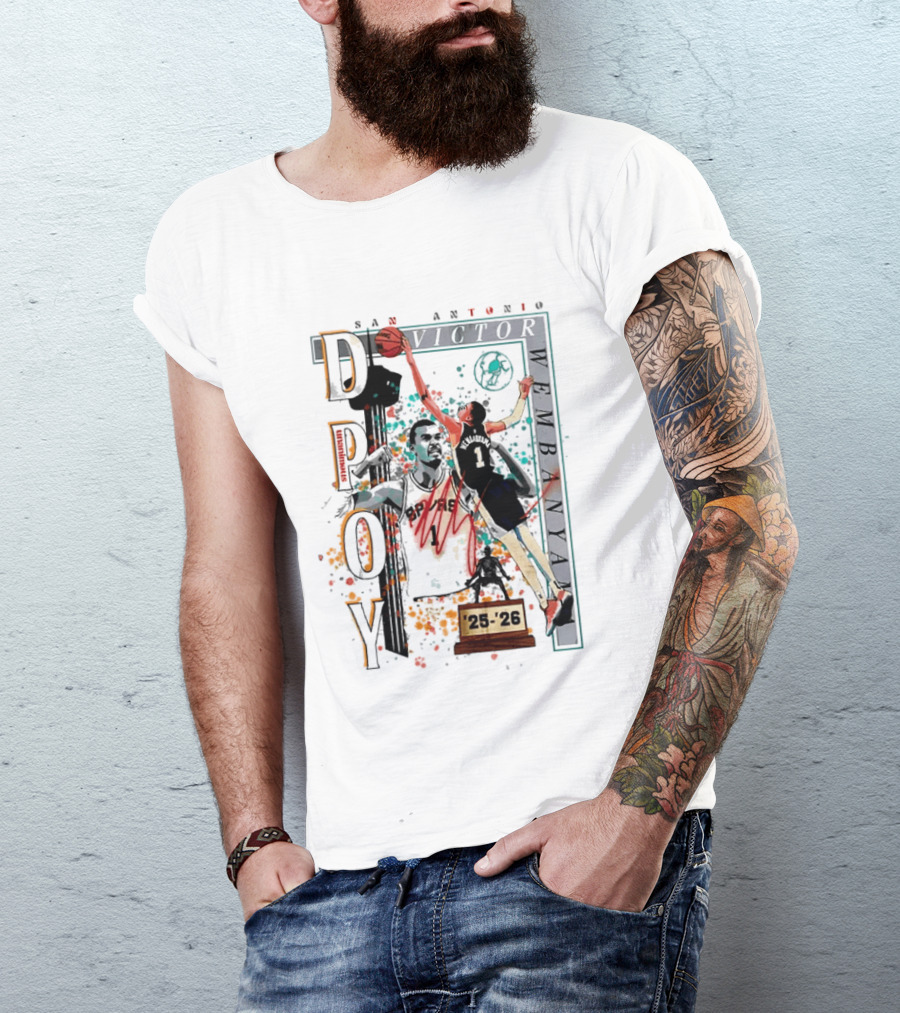 San Antonio Spurs DPOY Victor Wembanyama 25 26 T-Shirt