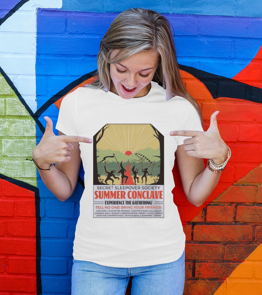 Secret Sleepover Society Summer Conclave Experience The Gathering Archery Campfire Stories Crafts Survival Skills T-Shirt