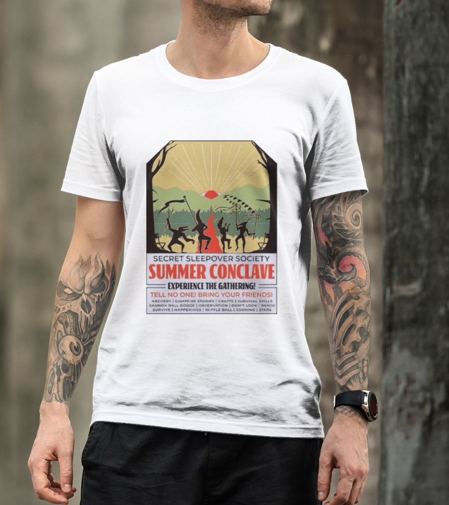 Secret Sleepover Society Summer Conclave Experience The Gathering Archery Campfire Stories Crafts Survival Skills T-Shirt