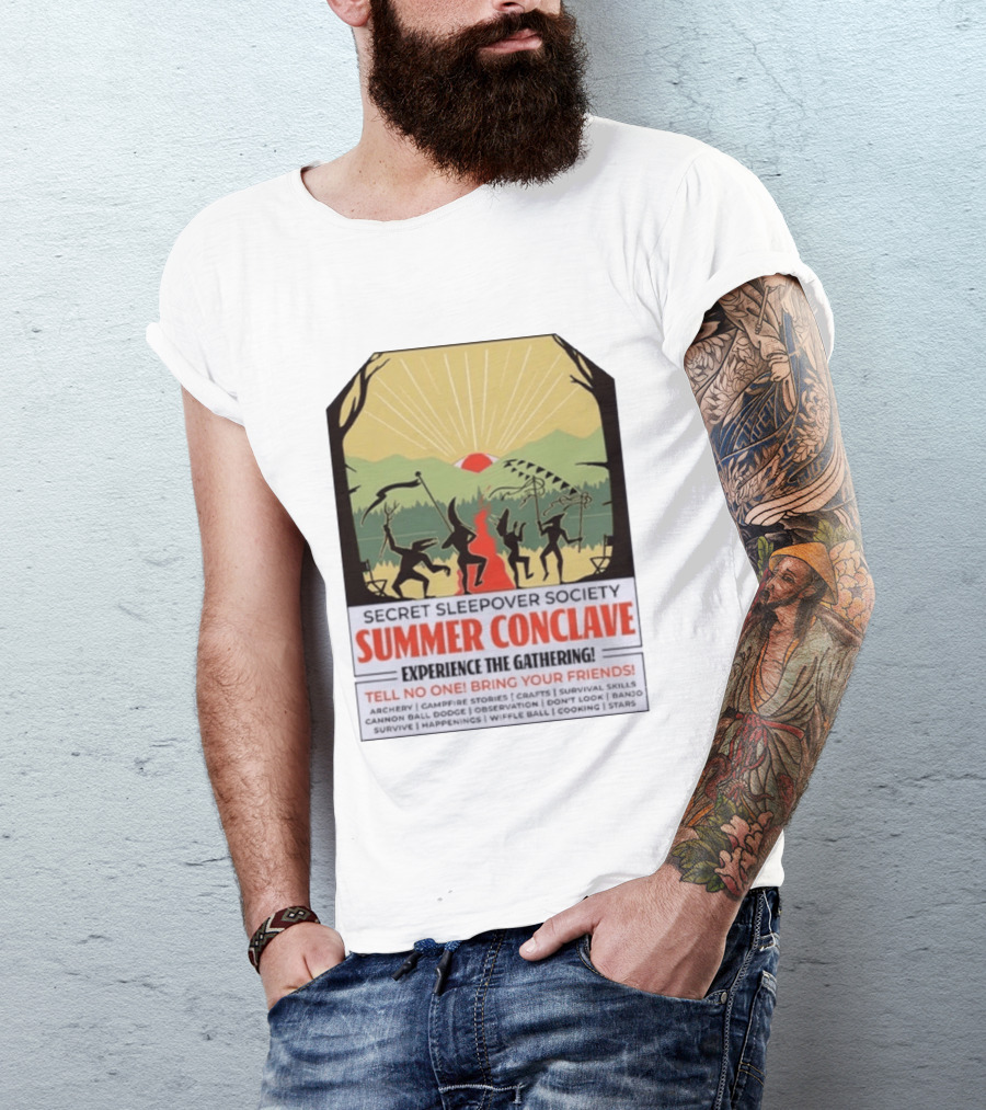 Secret Sleepover Society Summer Conclave Experience The Gathering Archery Campfire Stories Crafts Survival Skills T-Shirt