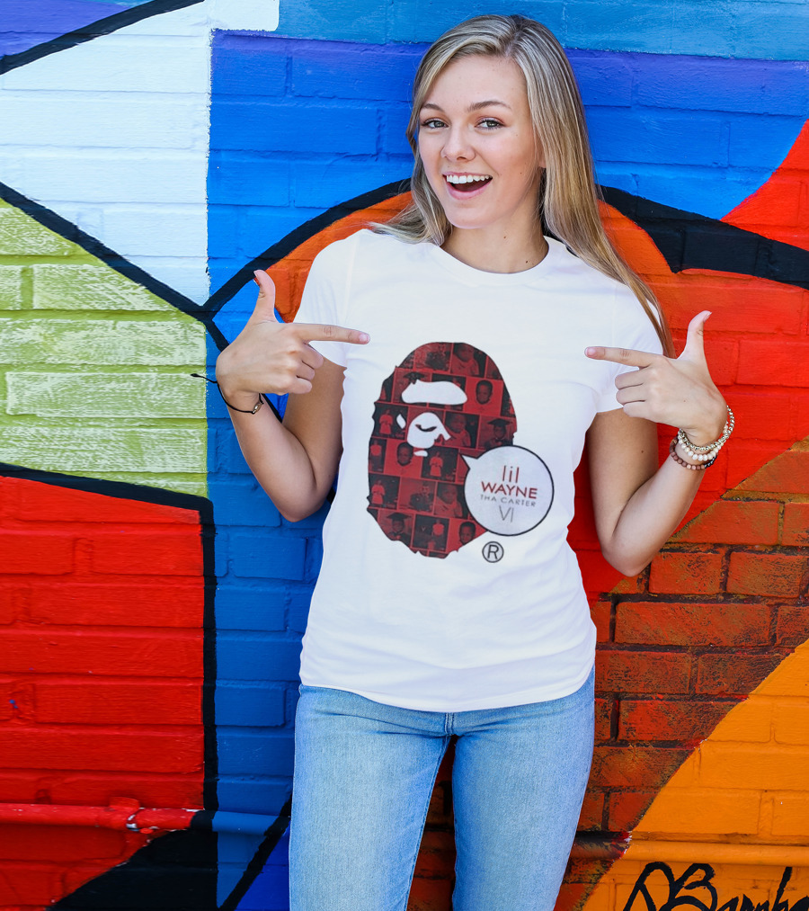 Lil Wayne Tha Carter VI BAPE Collaboration Red Photo Collage T-Shirt
